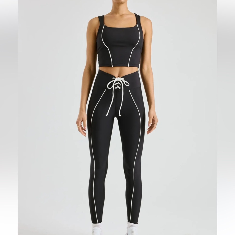 Year of Ours Red Field Legging & Corset Top Set